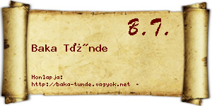 Baka Tünde névjegykártya