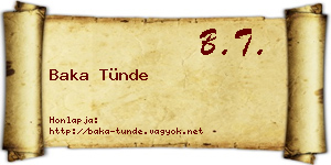 Baka Tünde névjegykártya